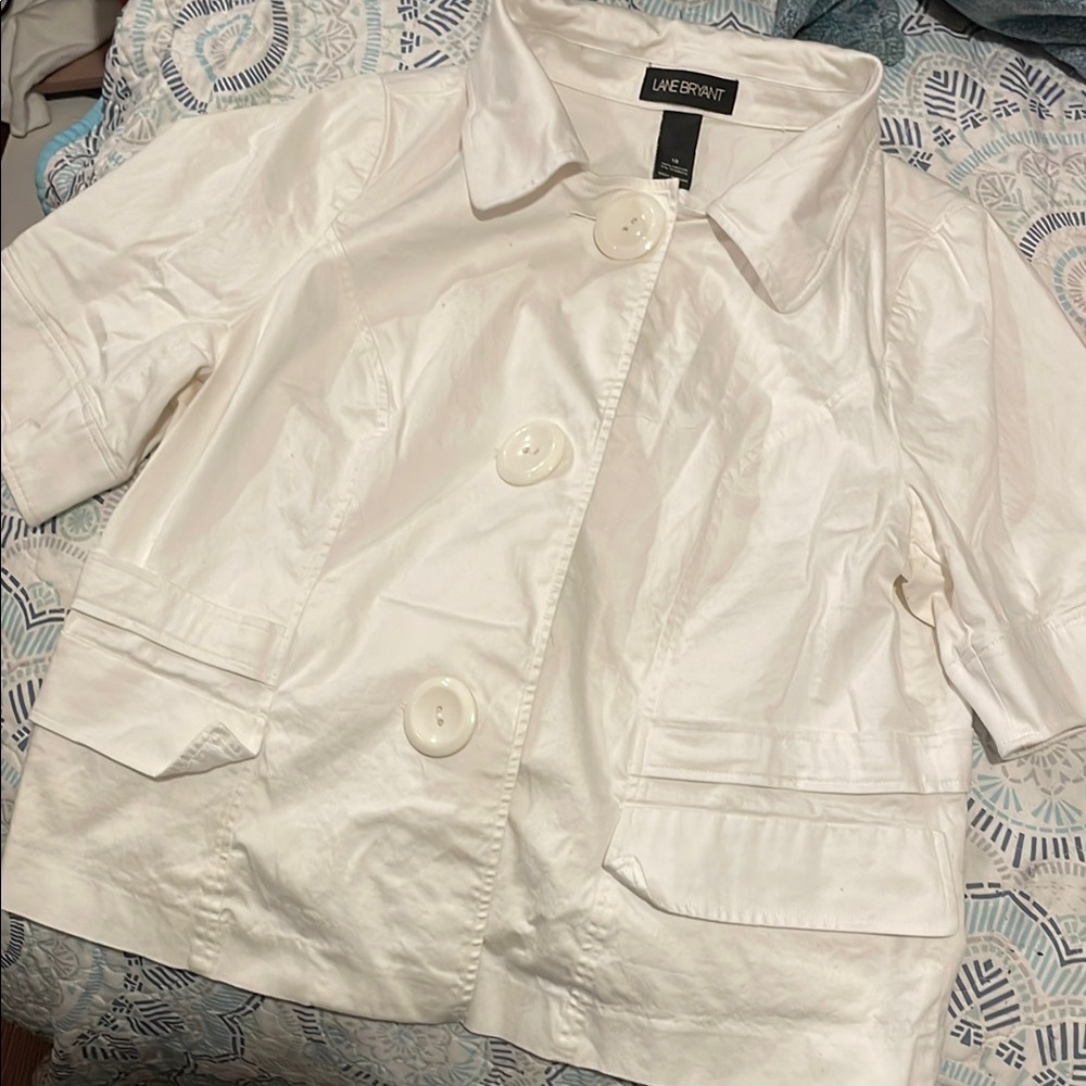 Lane Bryant Women's White Jacket